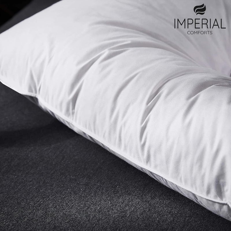 Imperial Comforts® Goose Down Feather Pillows for Sleeping Queen Size Bed Pillows,100% Original Egyptian Cotton 1000 TC (1, Queen) - Image 5