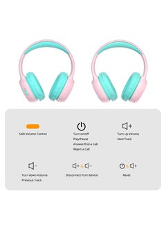 Tronsmart Tronsmart KH02 Bluetooth Headphones Kids Wireless 74/85/93 dBA Volume Limit, 45 Hours Battery Children's Headphones, Foldable Children's Headphones Over Ear with Microphone for School Tablet, (Pink)  - Image 3