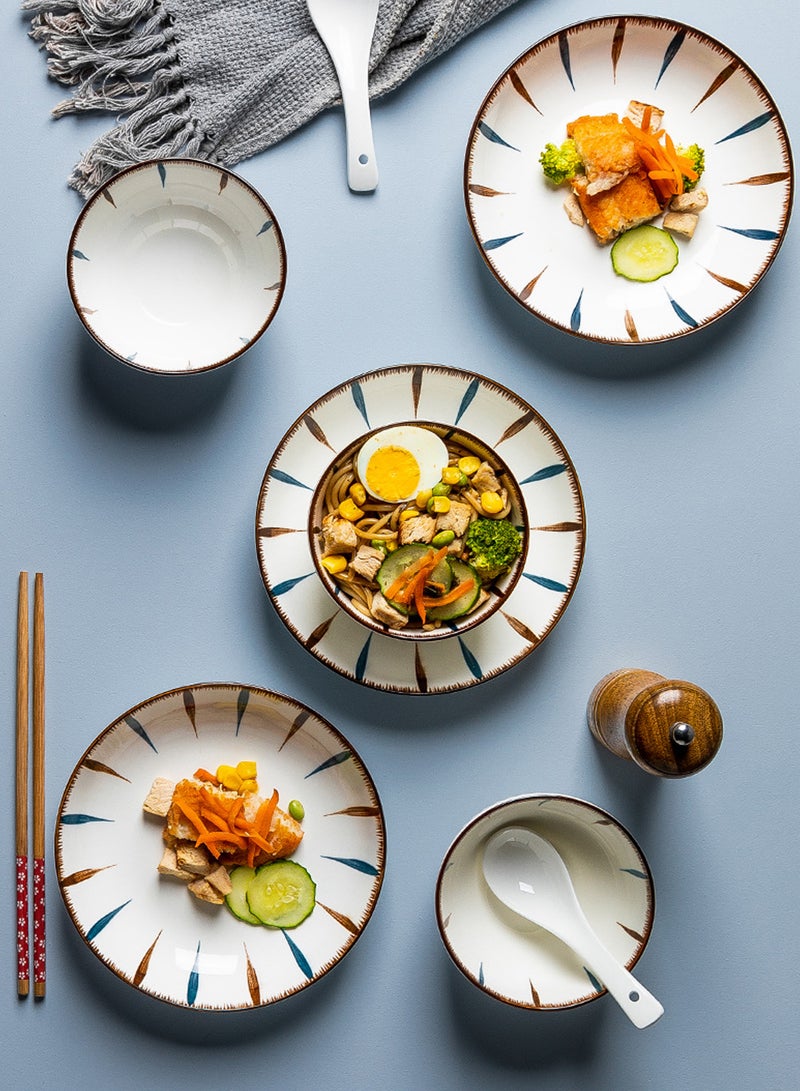 16 - Piece Family - Friendly Ceramic Tableware Set, 4 - Person Service With Bowls/Plates/Spoons/Chopsticks, Durable For Daily Meals - Image 3