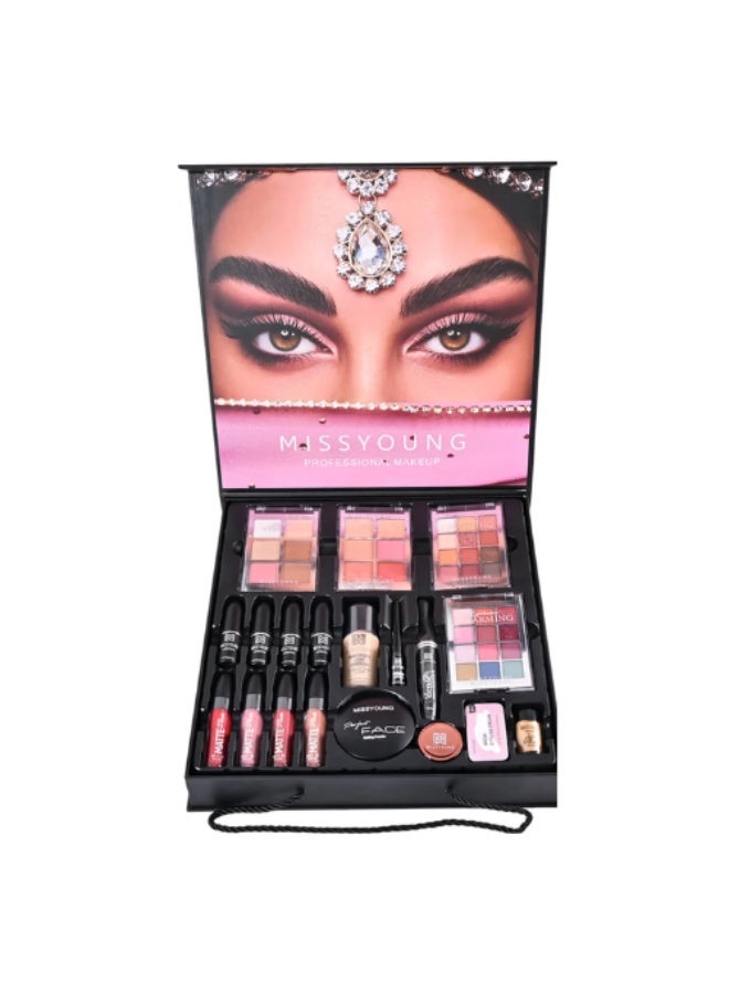 MISS YOUNG Missyoung Large Makeup Gift Set – Professional Full Cosmetic Kit with Eyeshadow Palette, Blush & Brushes - Image 1