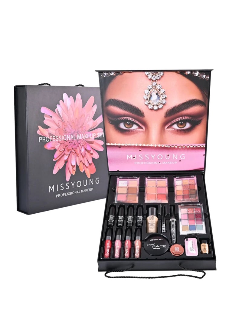 MISS YOUNG Missyoung Large Makeup Gift Set – Professional Full Cosmetic Kit with Eyeshadow Palette, Blush & Brushes - Image 2