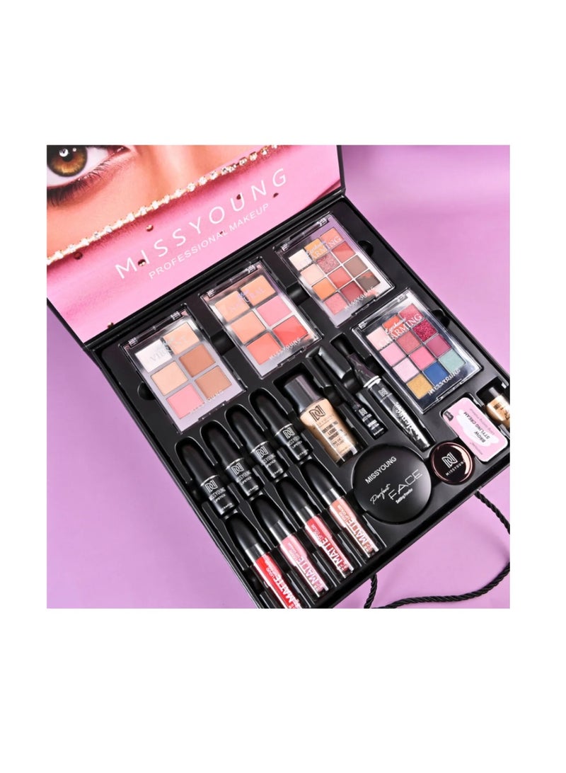 MISS YOUNG Missyoung Large Makeup Gift Set – Professional Full Cosmetic Kit with Eyeshadow Palette, Blush & Brushes - Image 5