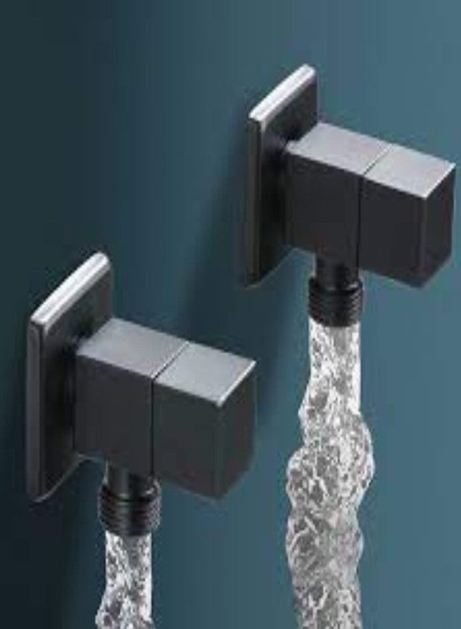 دريزل صمام زاوية مربعة من النحاس الأصفر من DRIZZLE لحنفيات الحمامات، وسخانات المياه، وتوصيلات أحواض الغسيل (فضي، تشطيب كروم، 4 قطع) - Image 3