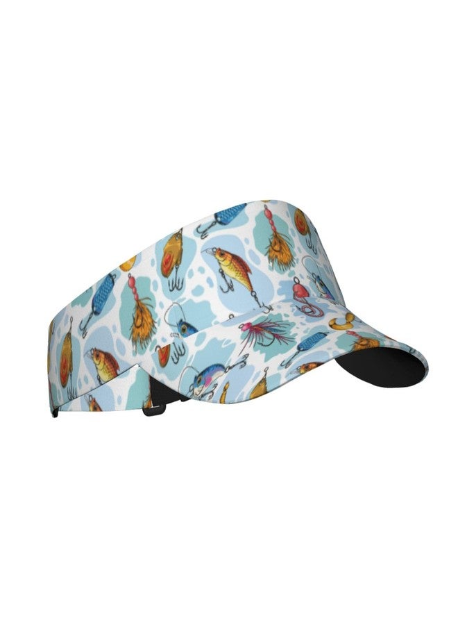 TINUADEE Fishing Lures Fish Bait Sports Sun Visor Hats Adjustable Men Women Lightweight Packable Cooling Empty Top Visor Hat for Running, Tennis, Golf - Image 1