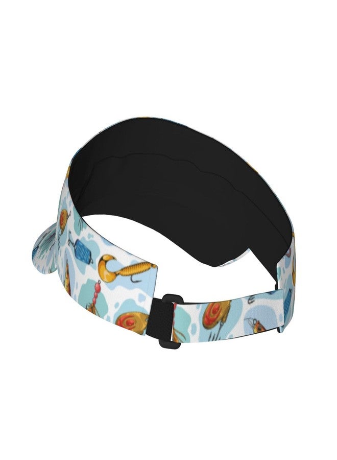 TINUADEE Fishing Lures Fish Bait Sports Sun Visor Hats Adjustable Men Women Lightweight Packable Cooling Empty Top Visor Hat for Running, Tennis, Golf - Image 3