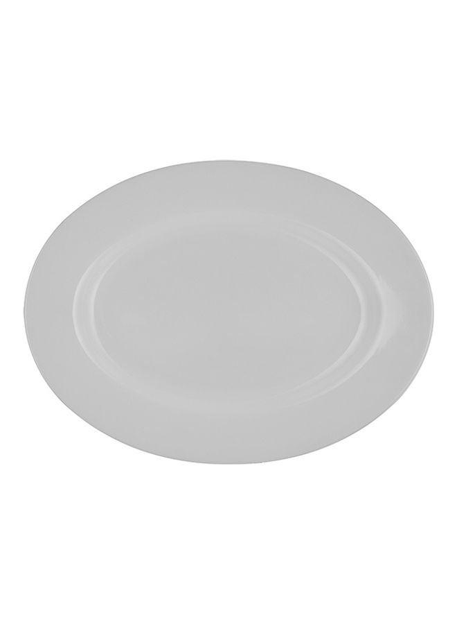 Royalford 14 Inch Oval Melamine Serving,Deep Soup Plate | Classic Design, Stackable | Ideal for Soup, Desserts, Ice Cream | White | RF10859 White 14inch - Image 1