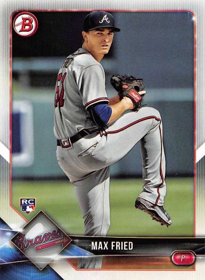 Bowman Chrome 2018 Bowman #90 Max Fried RC Rookie Atlanta Braves Baseball Card - Image 1