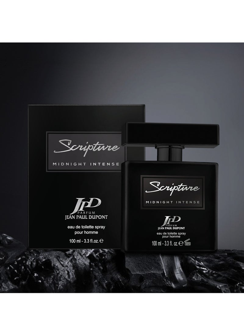 Jean Paul Dupont Scripture Midnight Intense Eau de Toilette For Men 100ml  - Image 2