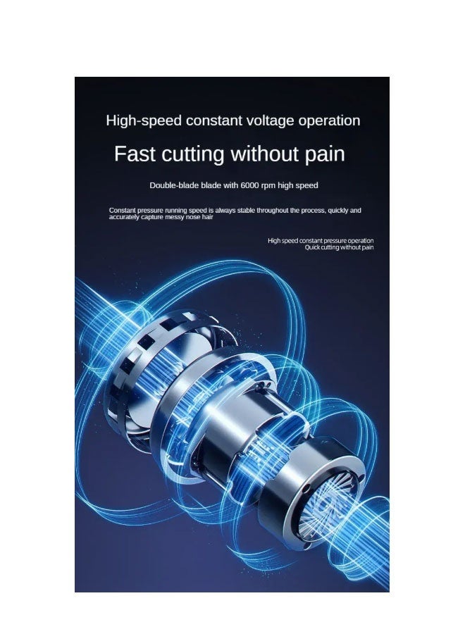 مُقَصّ الشعر الأنفي الكهربائي الجديد القابل لإعادة الشحن - أسود، متعدد الوظائف، صغير الحجم، محمول، مقاوم للخدش، سهل التفكيك - Image 4