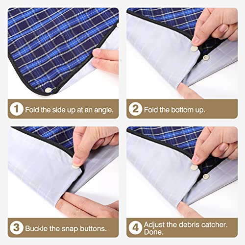 Roylvan Adult Bibs, 3 Pcs Washable Clothing Protector with Crumb Catcher for Eating, Reusable Waterproof Large Feeding Adult Bibs for Men Women Elderly Senior, Black/Red/Blue - Image 5