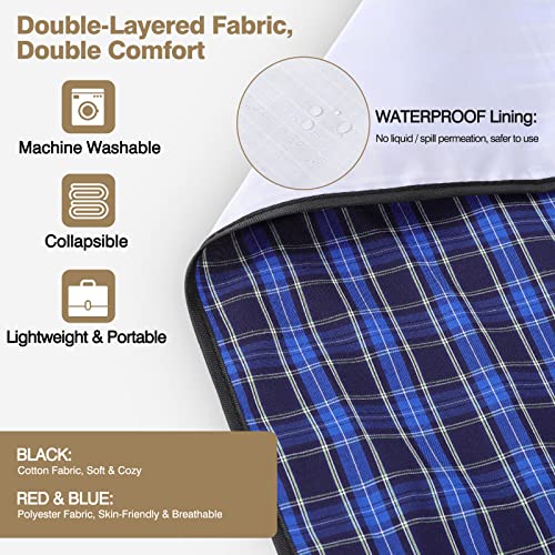 Roylvan Adult Bibs, 3 Pcs Washable Clothing Protector with Crumb Catcher for Eating, Reusable Waterproof Large Feeding Adult Bibs for Men Women Elderly Senior, Black/Red/Blue - Image 3