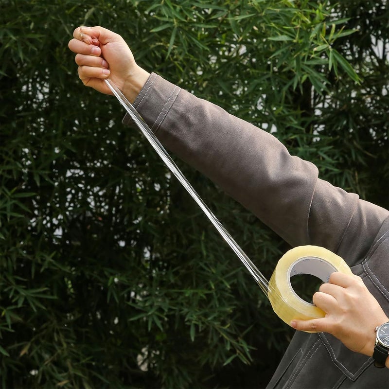 إي سي في في 6 قطع من شريط التغليف الشفاف القوي، شريط تغليف شديد التحمل، أشرطة لاصقة قوية للشحن والتعبئة والنقل والختم، 4.8 سم × 60 متر لكل لفة، 6 لفات - Image 3