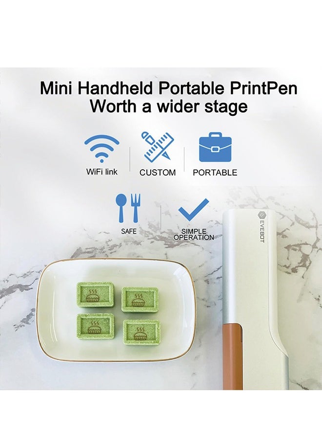 EVEBOT - Mini Coffee Printer,Portable Edible Inkjet Pen,Food Printer,Logo and Pattern Print, Latte Art Printer for Coffee,Cake, Cookies,Bread,Macaron,Chocolate,DIY Decoration - Image 1