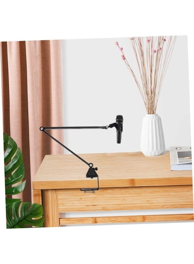 والالا حامل ميكروفون مكتبي قابل للتعديل - ذراع ذراع قابل للطي بسعة تحميل ٣ كجم، حامل ميكروفون منخفض الارتفاع للبث المباشر والألعاب والبودكاست والاستوديو والمكتب | ذراع تعليق محمول، مشبك وبرغي، لا يتطلب حفرًا - Image 3