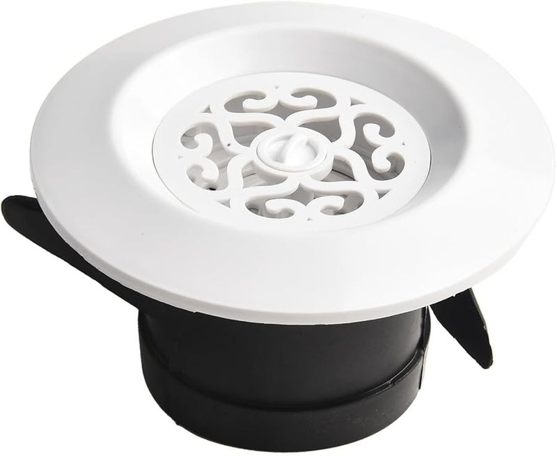 White ABS Air Vent Grille Adjustable Louvers Fly Screen 75mm Size - Image 1