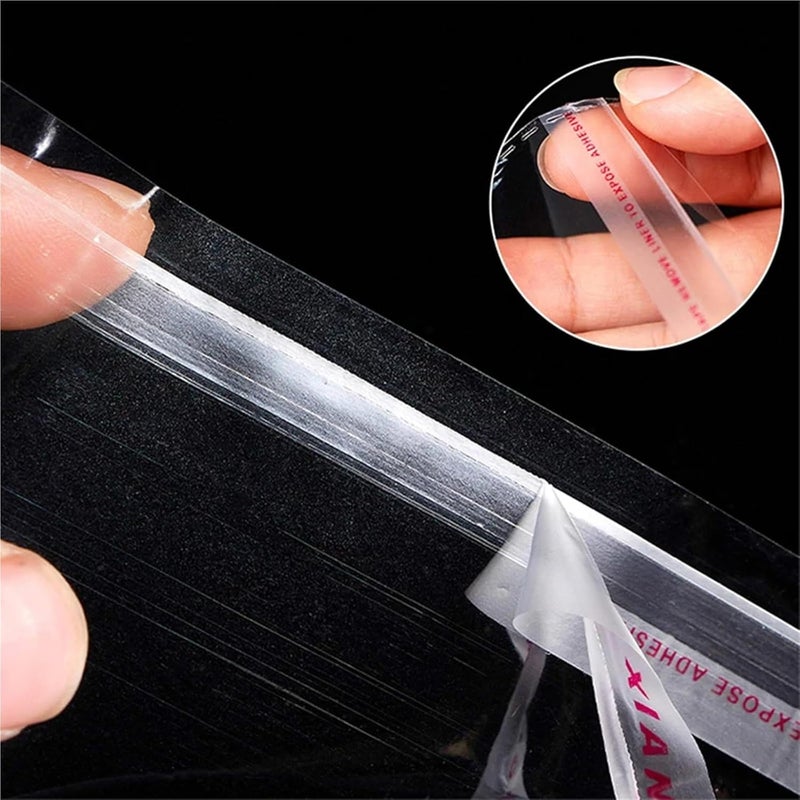 Qingdinu 600-1000Pcs Self Adhesive Clear Plastic Bag Transparent Cellophane Bags Sealing for Jewelry Gift Cookie Candy Packaging(9x12cm(Can Use 9x9) 600pcs) - Image 2