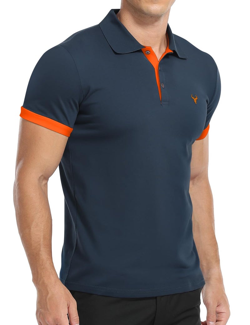 YTD Men’s Classic Polo Shirt Short Sleeve Shirts Lightweight Slim Fit Casual Tops - Image 2
