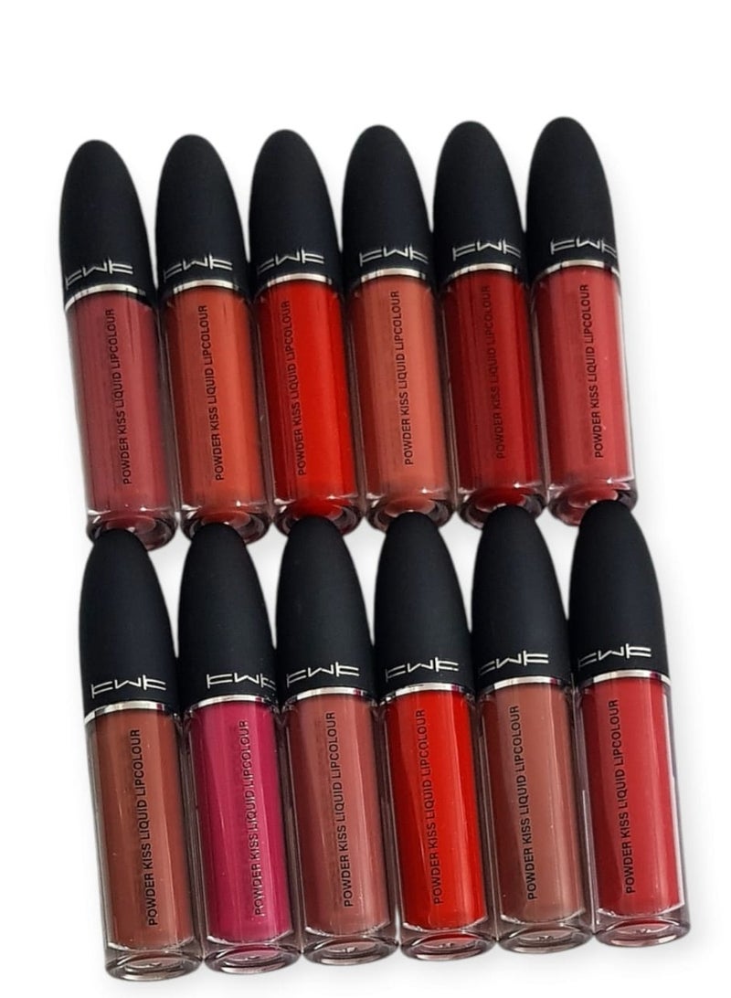 كيه دابليو كيه أحمر الشفاه ثابت من 12 قطعة متعدد الألوان