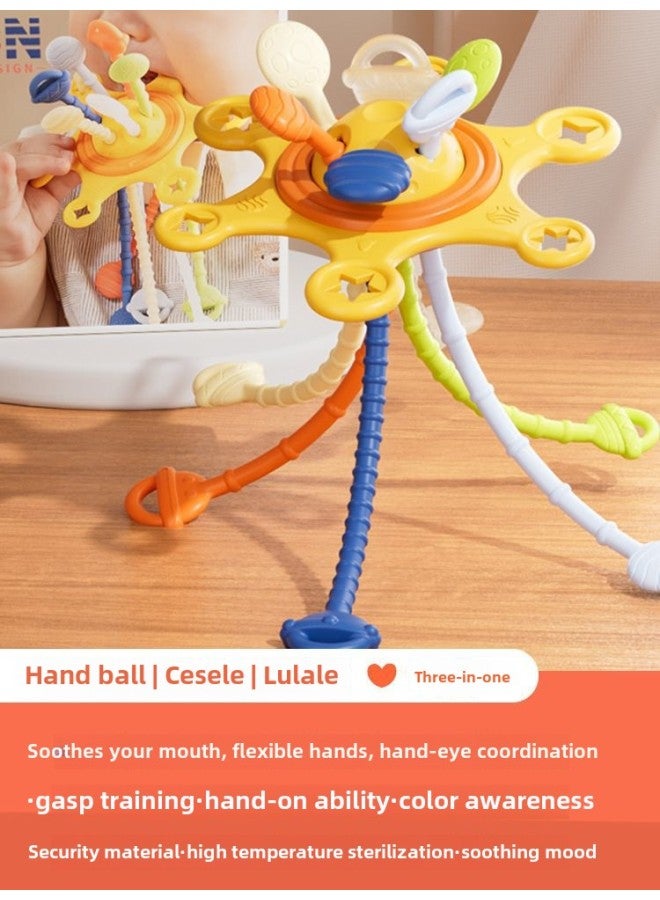 Hand-caught Ball Gnawing Teeth Infant Toy Rubber Plug Early Education DIY Finger Pumping Music Can Be Newborn Plug-Color:Drawing Fun - Image 1