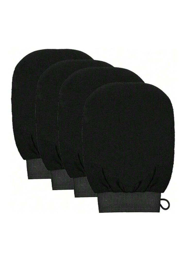 4 Pieces Original Shower Moroccan Glove Black Moroccon Loofah for body scrub  - Image 1