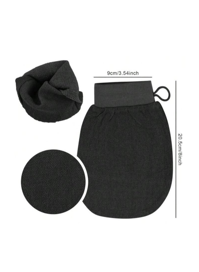 4 Pieces Original Shower Moroccan Glove Black Moroccon Loofah for body scrub  - Image 2