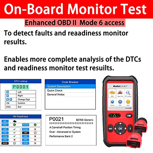 Autel AutoLink AL529HD 2024 Heavy Duty Code Reader Retrieve Code VIN O2 Sensor Test OBDII Monitor Test Review Read Erase Data View Live Data Freeze Frame Data - Image 3