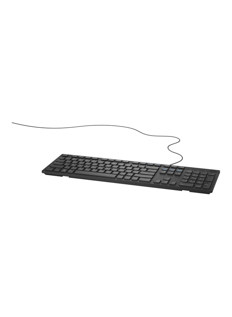 Wired USB Keyboard – Full-Size QWERTY UK Layout – Standard Office Keyboard – Black