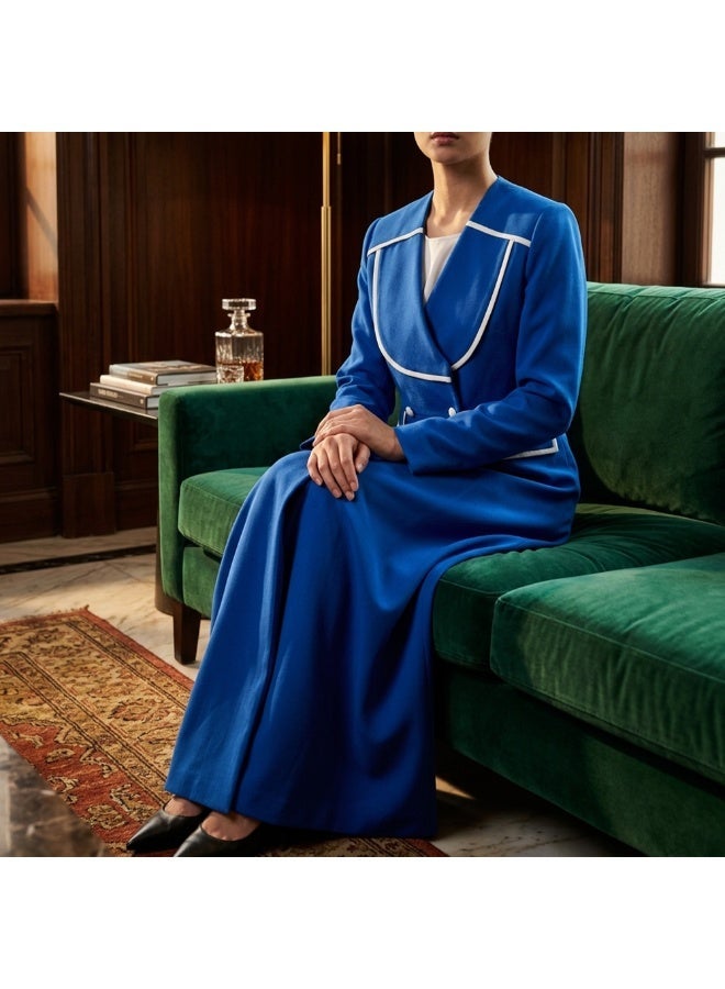 Dakakeen Concept Blue Abaya by Dakakeen Concept –  Abaya for Women - Saudi Style Luxury Women's Abaya, Modest Open Front Daily & Formal - Image 5