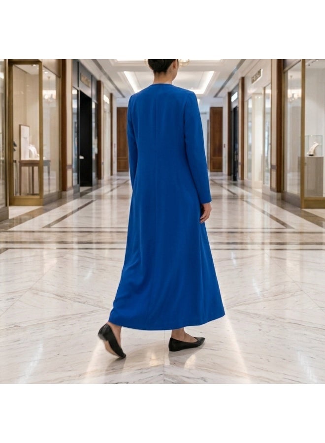 Dakakeen Concept Blue Abaya by Dakakeen Concept –  Abaya for Women - Saudi Style Luxury Women's Abaya, Modest Open Front Daily & Formal - Image 4