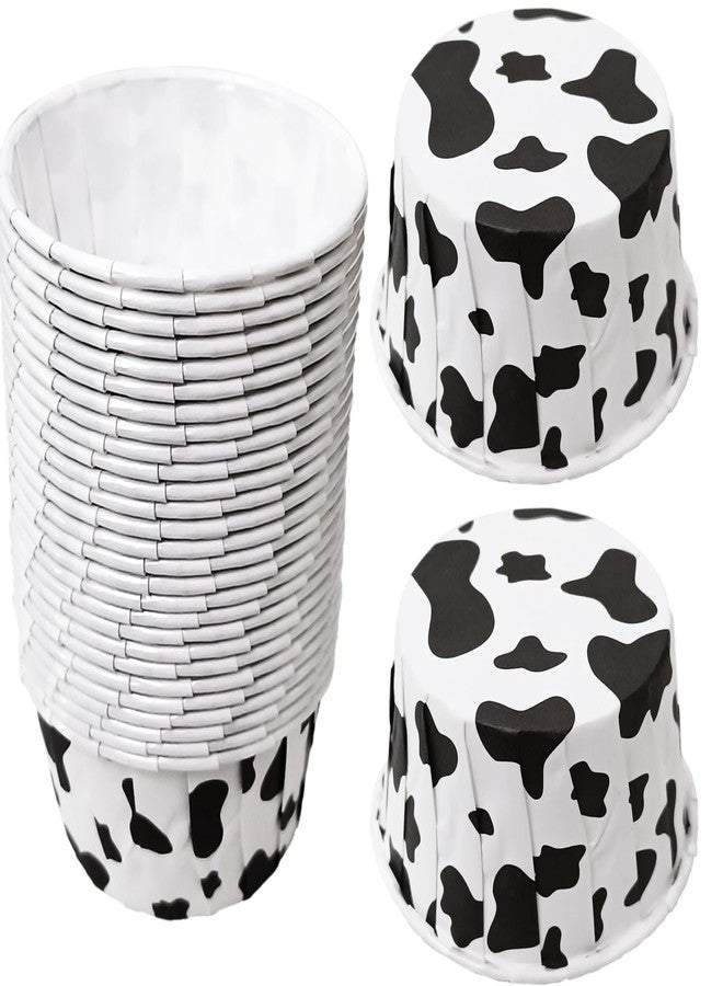 EaciTown 100 Pcs Cow Print Cupcake Liners Case Cow Baking Cups Cow Print Cupcake Wrappers Holders Ice Cream Cups Waterproof and Greaseproof for High Temperature - Image 1