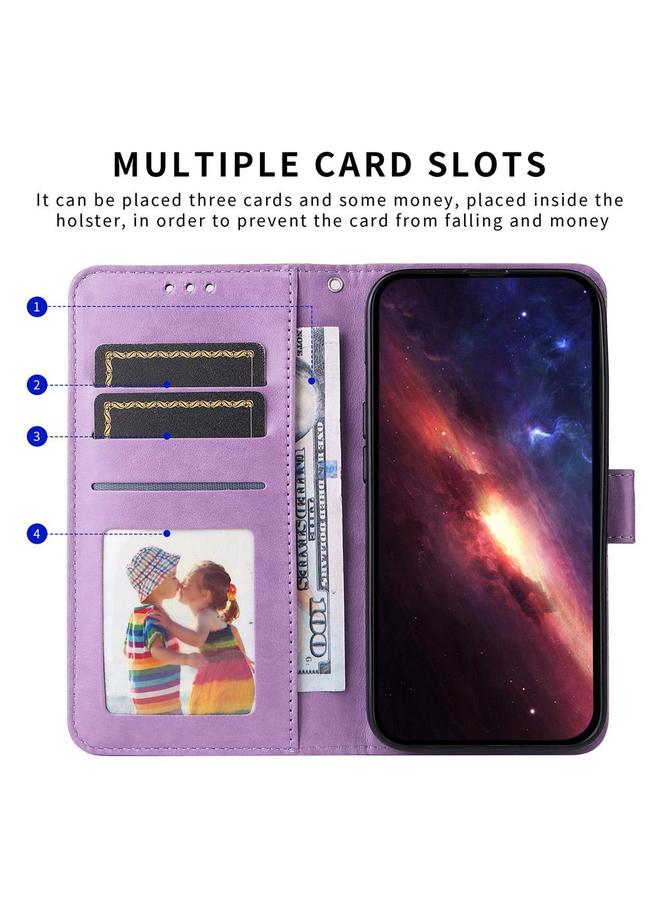 إيروريكس جراب لهاتف vivo Y29s 5G / Y04 4G جراب هاتف من الجلد المنقوش بزهرة عباد الشمس - Image 3