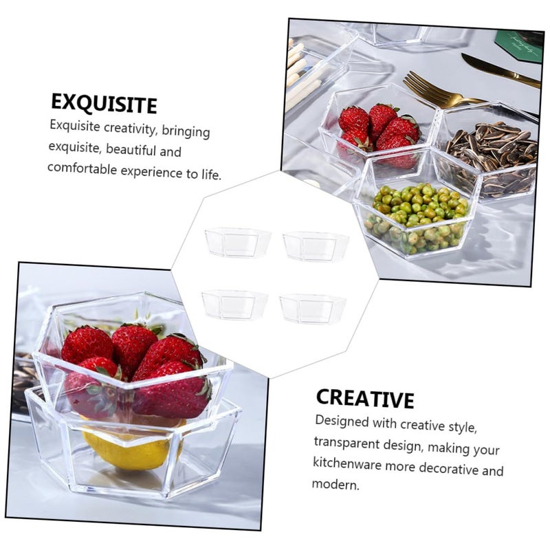 Transparent Snack Trays 4pcs for Fruit Sweets Kitchen Home Office Events - Image 4