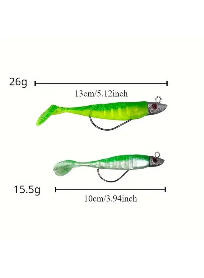 Dual Color Soft Fishing Lure with Crank Hook 13cm 26g PVC Material Bagged 15.5g Color C - Image 3