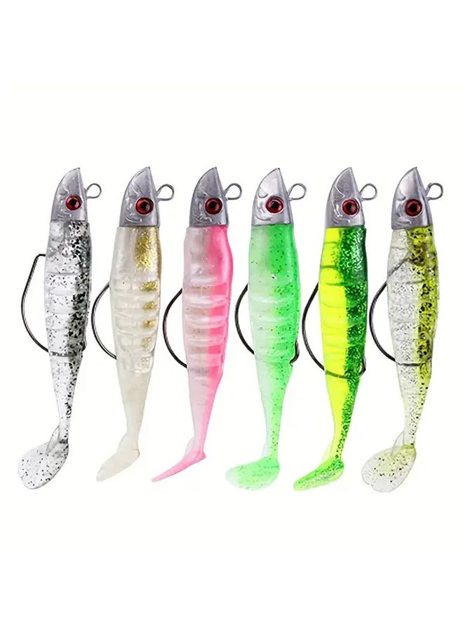 Dual Color Soft Fishing Lure with Crank Hook 13cm 26g PVC Material Bagged 15.5g Color C - Image 1