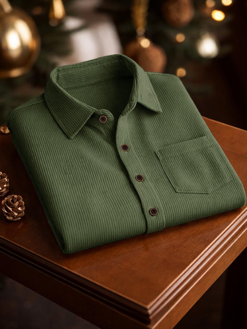 Noble Monk Mens Solid Casual Shirts |Half Sleeve Shirts for Men | Regular Fit Shirt for Man | Stylish Textured Shirt for Men Military Green - Image 4