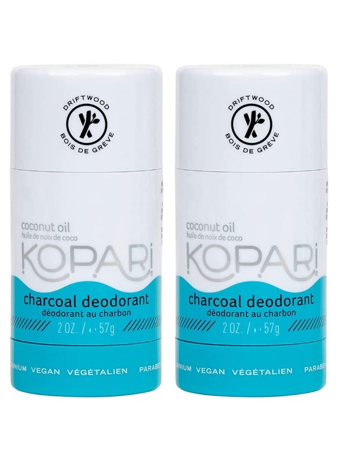 Kopari Kopari Aluminum Free Coconut Deodorant, Non Toxic & Clean Plant-Based, No Aluminum, Parabens or Baking Soda, Long Lasting Protection, Charcoal 2 Pack - Image 1