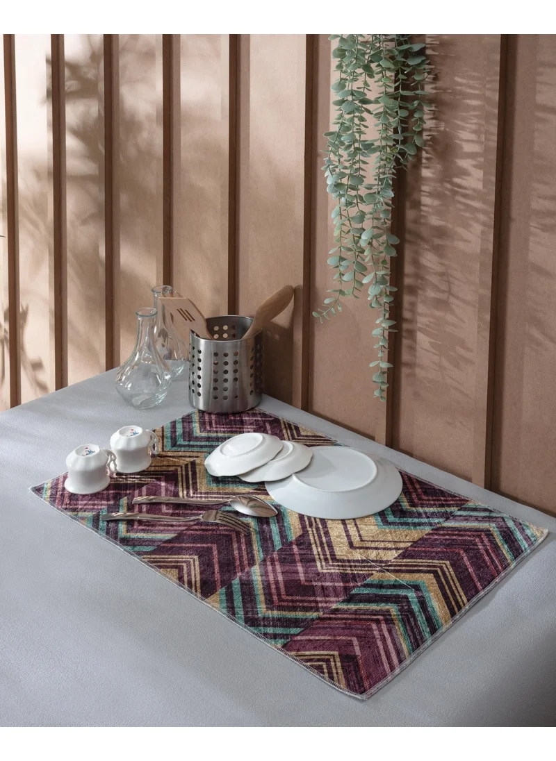 Tabu Home Xl Size Bamboo Fabric Zigzag Pattern Dish Mat