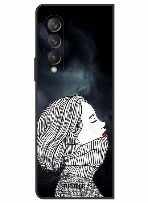Protective Case Cover For Samsung Galaxy Z FOLD 3 5G  Sad Girl