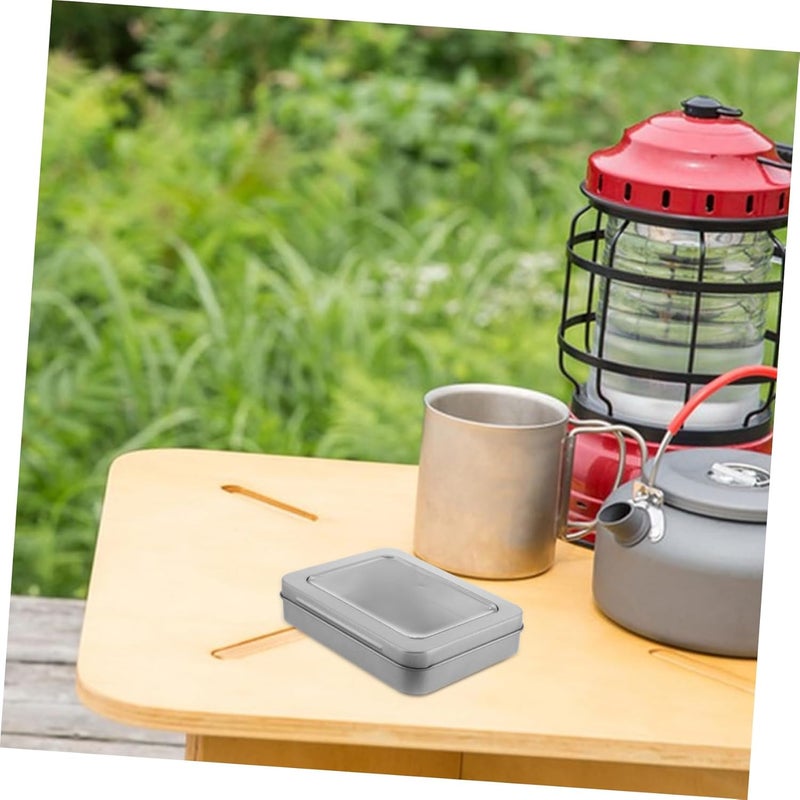 Storage Box Hinged Lids Small Metal Tin Box Outdoor Storage Tin Portable - Image 5