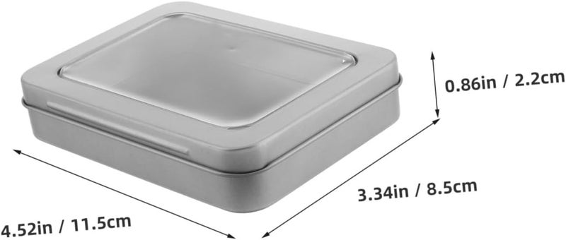 Storage Box Hinged Lids Small Metal Tin Box Outdoor Storage Tin Portable - Image 2