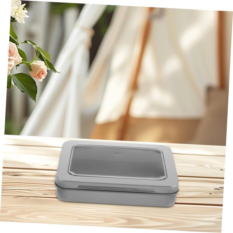 Storage Box Hinged Lids Small Metal Tin Box Outdoor Storage Tin Portable - Image 4