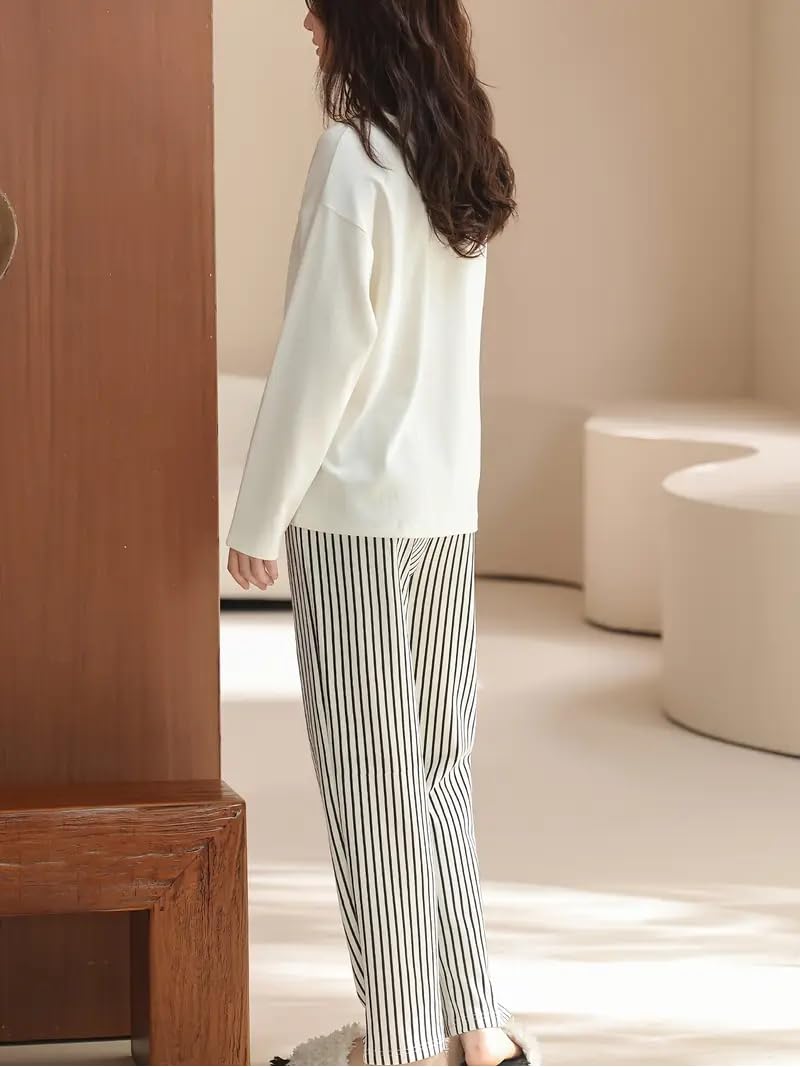 Celary Korean Style Women’s Night Suit|| Cute Printed Pajama Set with Long Sleeve Top & Pants|| Soft Cotton Loungewear || Cotton Blend Night Dress - Image 5