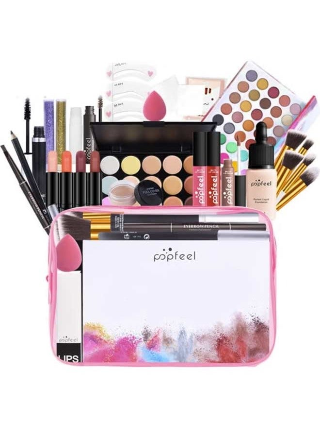بوب فيل مجموعة هدايا لمجموعة أدوات مكياج كاملة الكل في واحد، مجموعة مكياج متعددة الأغراض مصممة احترافية للنساء مجموعة مكياج كاملة يجب اقتناؤها في مجموعة أدوات المكياج المبتدئة - Image 1