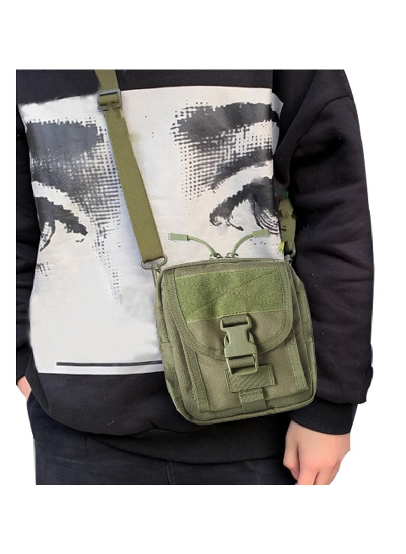 SYOSI Tactical Waist Bag Military fa n n y Pack, Waterproof Utility Belt with Safety Carabiner, Suitable for Hiking MountaineeringCamping RidingFishingShootingGreen - Image 2