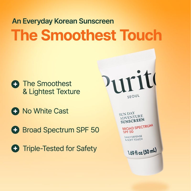PURITO Korean Sunscreen SPF 50 | Lightest Texture, No White Cast, Broad Spectrum UVA/UVB | Oil-Free, Vegan, For All Skin Types | Daily Lightweight Sun Protection | Korean Skincare, 50mL 1.69 fl.oz - Image 4