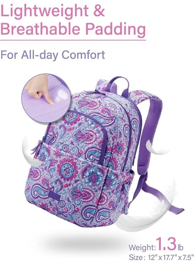 BAGSMART Passiflora Paisley The Wanderland Bonchemin 15.6 Inch Campus Backpack - Image 3