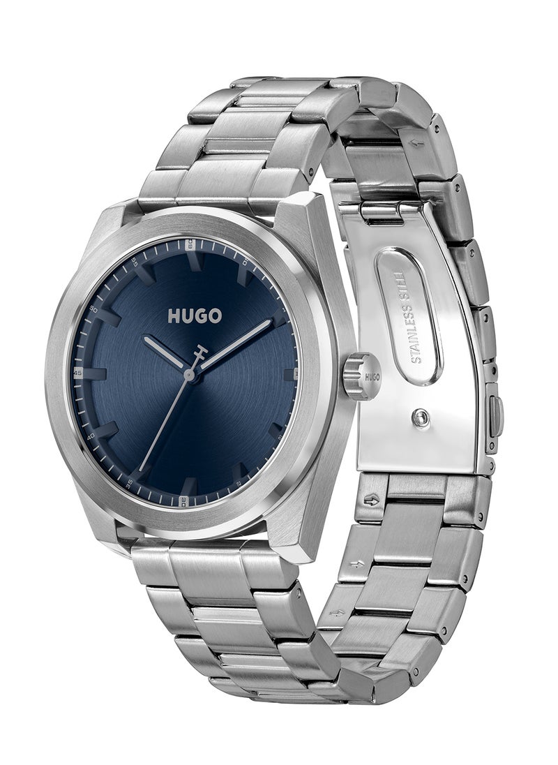 HUGO ساعة رجالية دائرية أنالوج بعلبة زرقاء - 1530361  - Image 2