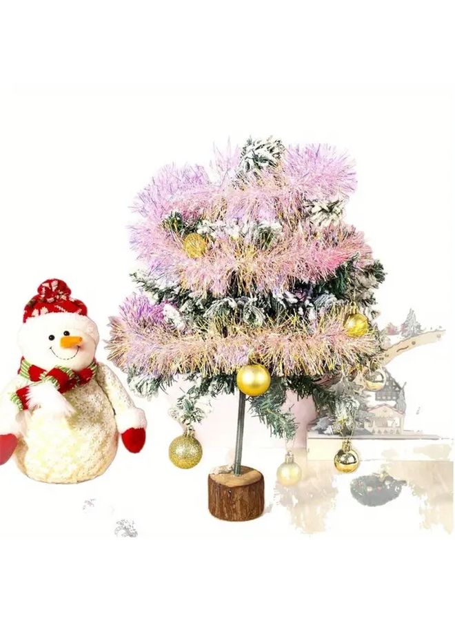 78 74 Inch Pink Christmas Decoration Strips with Colorful Flowers and Golden Lights - Image 5