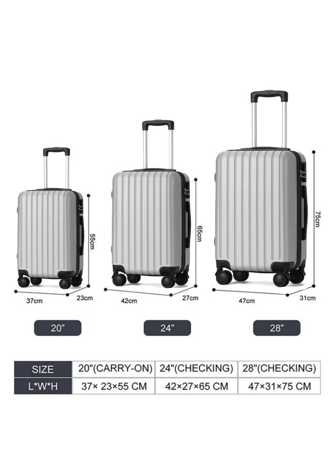 GGEROU - Luggage Sets,ABS hardshell Luggage,Carry-on Suitcase,with TSA Lock and Spinner Wheels,Large-capacity compartment design suitcase,3 Different Sizes 20"/24"/28",for Travel - Image 1
