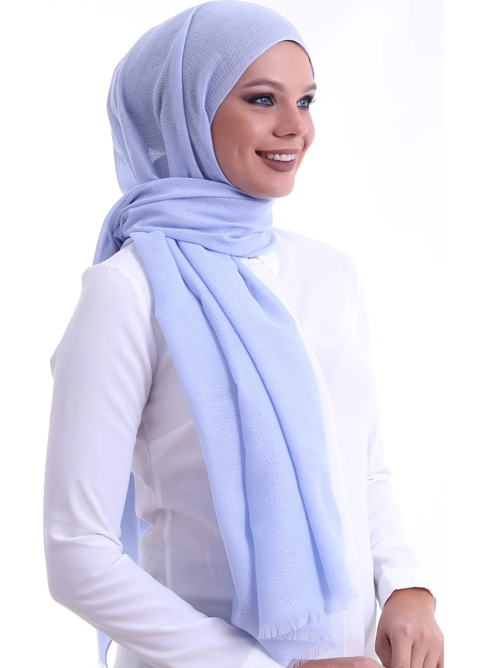 İhvan Online Patterned Cotton Shawl Blue
